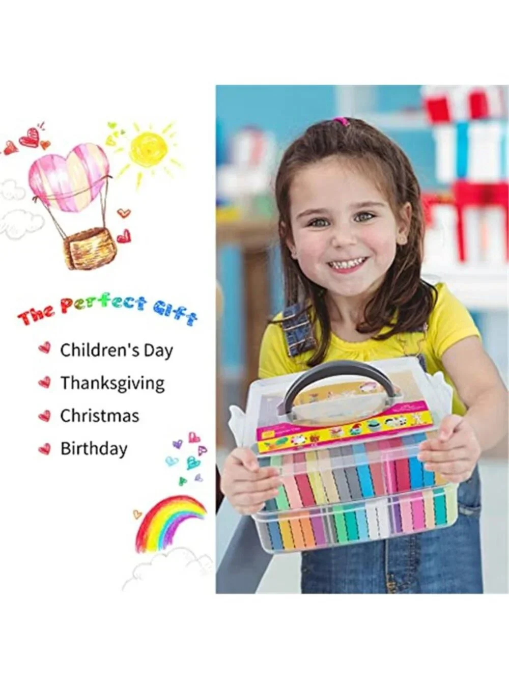 New Polymer Clay Set, 50 Colors Oven Bake Modeling Clay for Kids, Sculpting Tool